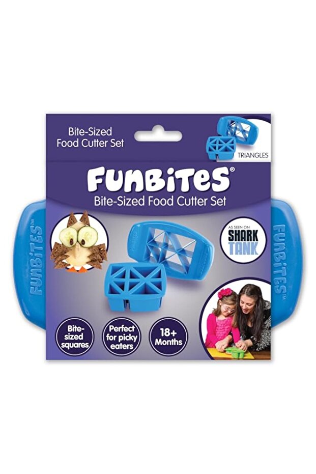 FUNBITES Food Cutter,Blue Triangles