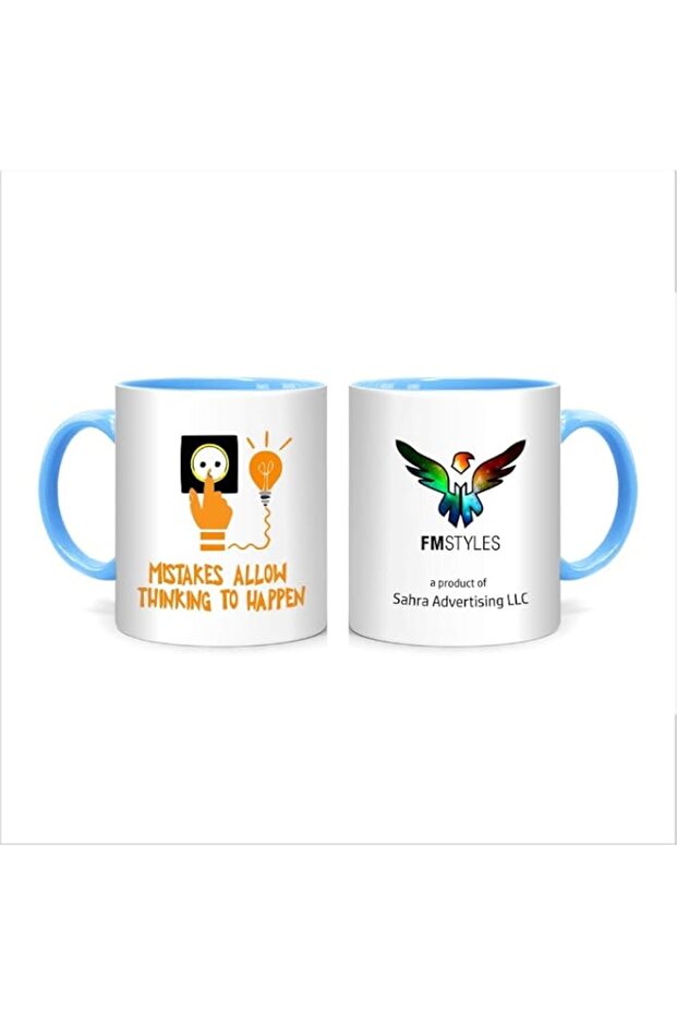 FMstyles Mistakes Allow Thinking to Happen Mug, Blue, FMS585