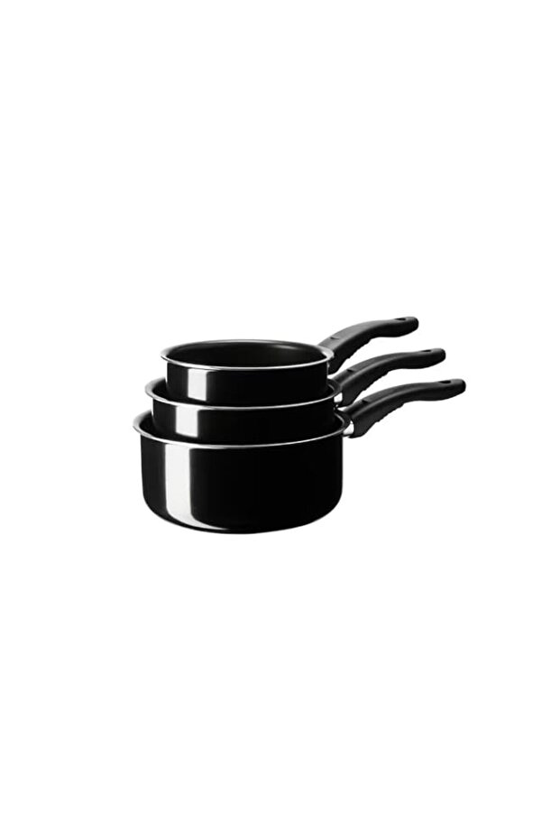 Saucepan, Set Of 3, Black