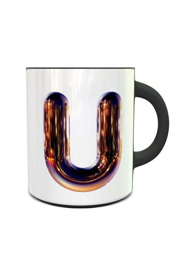 Color Changing Heat Sensitive Coffee Mug With Night Chrome Letter U