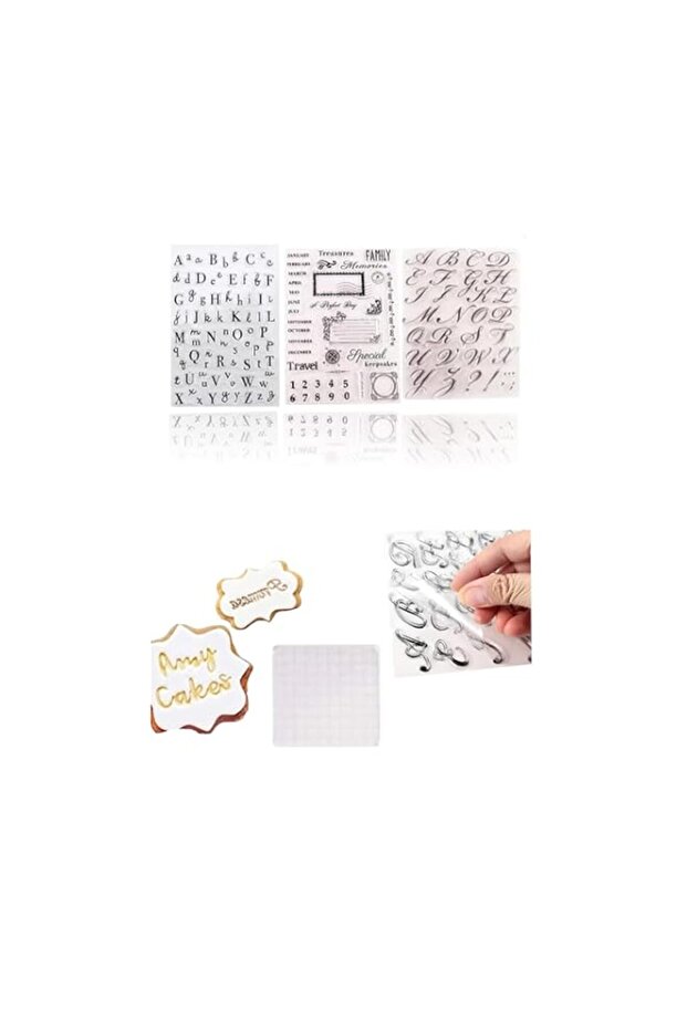 4Pcs Alphabet Cake Stamp Tool Set,English Letters Fondant Mold DIY Cookie Stamps Biscuit Cake Decorating Handmade Design,Baking Tools for Creative Bakers