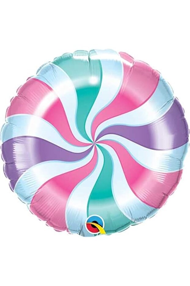 18" Round Candy Paster Swirl Balloon