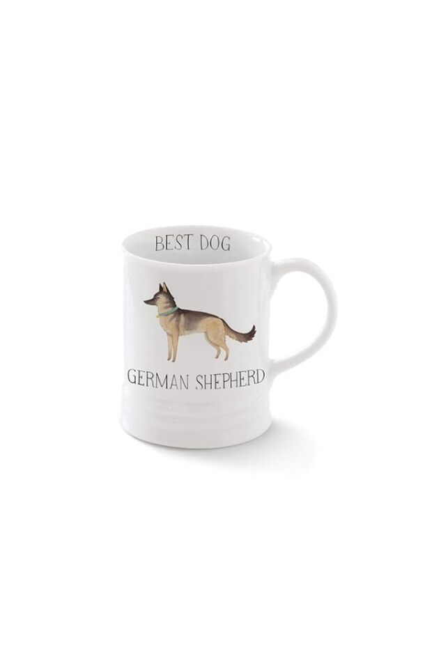 Fringe Studio German Shepherd Ceramic Mug, 12 oz, White