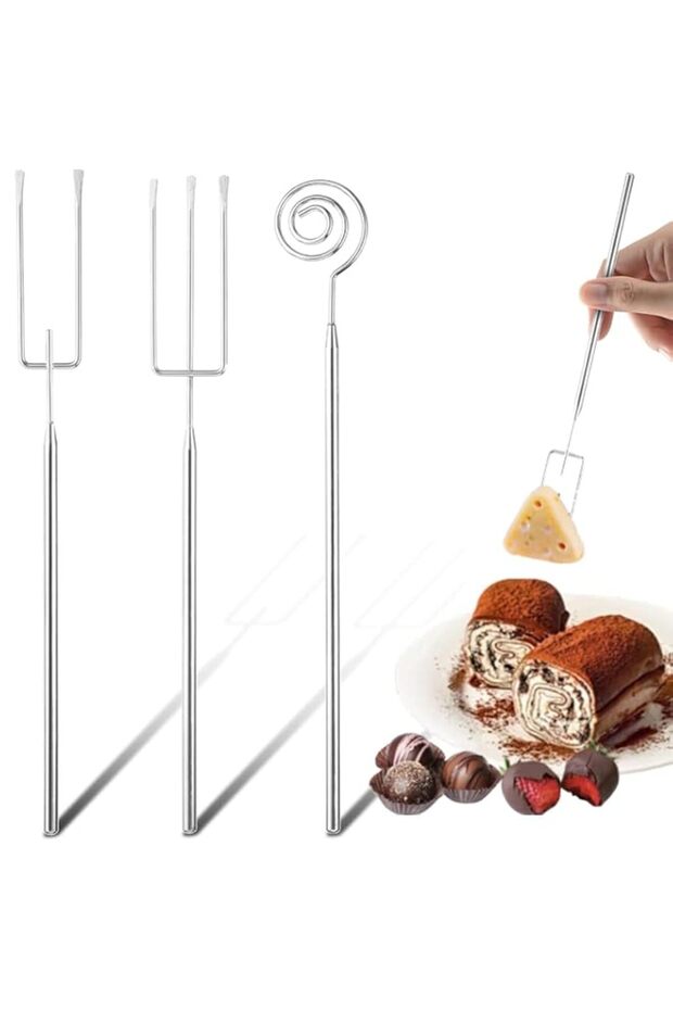 3-Piece Chocolate Praline Fork, Praline Fork, Praline Fork Set, Professional Praline Fork, Chocolate Dipping Set