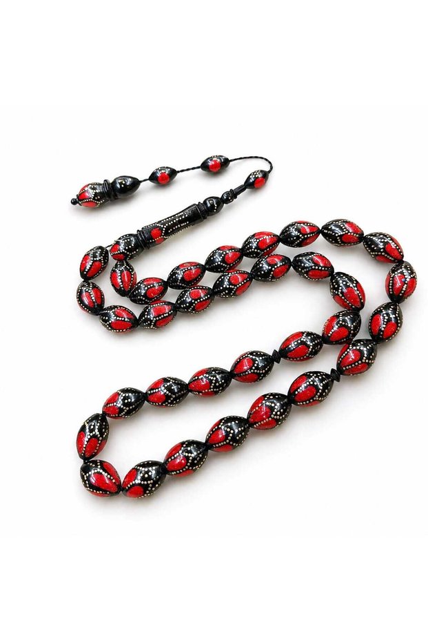 Kuka Mine and Silver-Engraved Barley-Cut Kuka Prayer Beads
