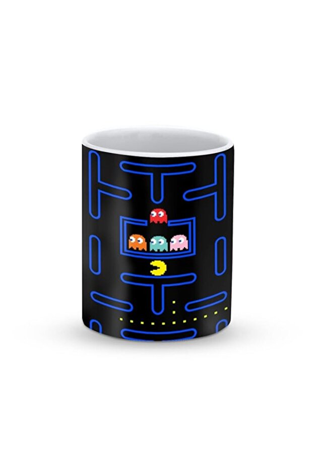 Stylizedd Designer Printed Coffee Mug with Heavy Duty Handle 11oz Ceramic Personalised Gift Mugs Cup [Microwave Safe & Dishwasher Proof ] - Pacman