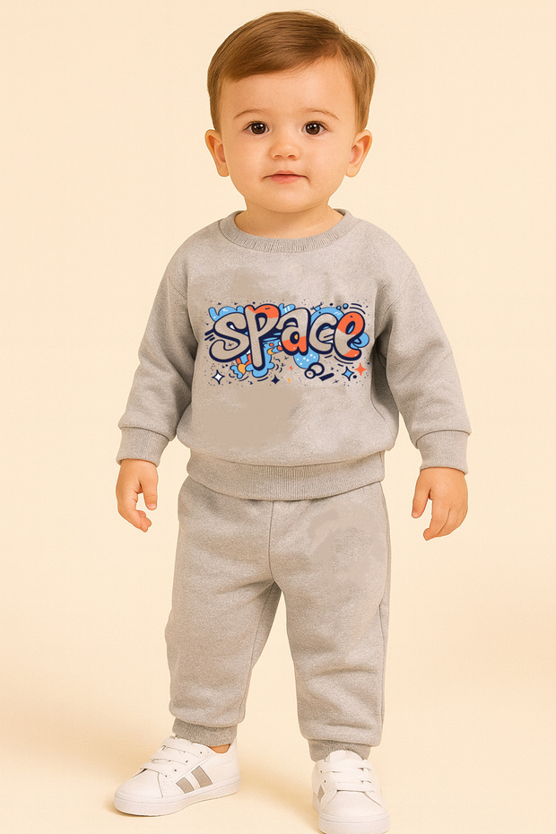 Boy's Sweatshirt Set Gray Space