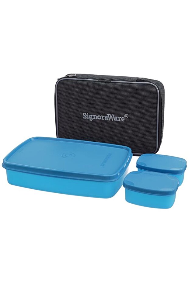 Signoraware Compact Lunch Box with Bag T Blue