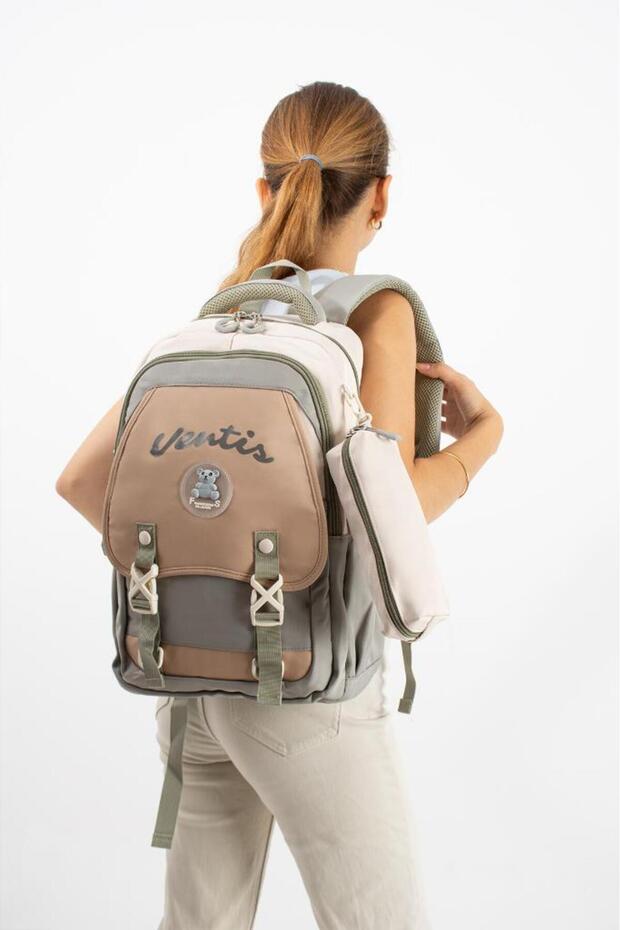 Ventis Unisex School Bag High School Middle School Set of 2 Backpacks with Pen Holder 43*30 cm Multi-Pocket Vnt1-D