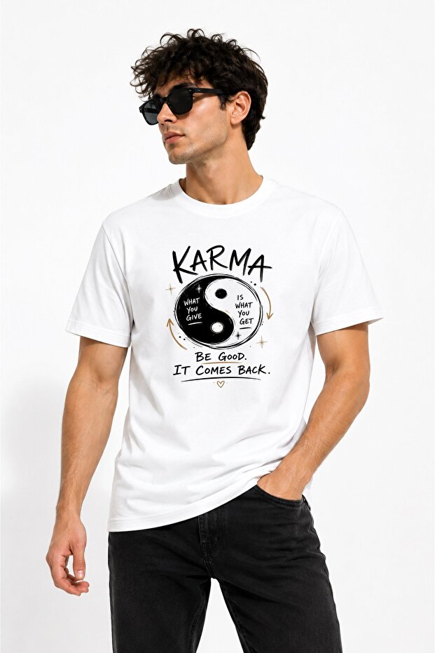 Karma Printed T-Shirt, Premium Quality
