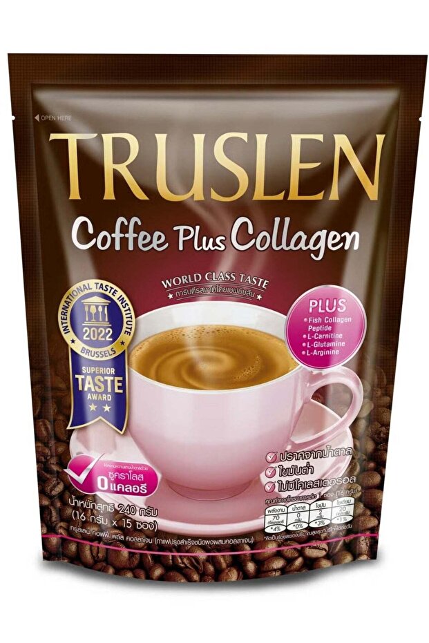Coffee Plus Collagen – Sugar-Free Instant Coffee with Fish Collagen Peptide – 15 Sachets
