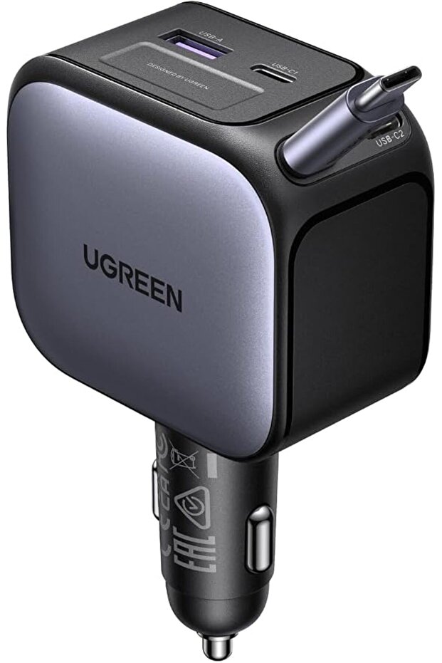 شاحن من يوجرين بمنفذ USB متوافق مع آيفون 17 وسامسونج S25 وبيكسل 10، 3 منافذ، 90 واط، شحن سريع وكابل