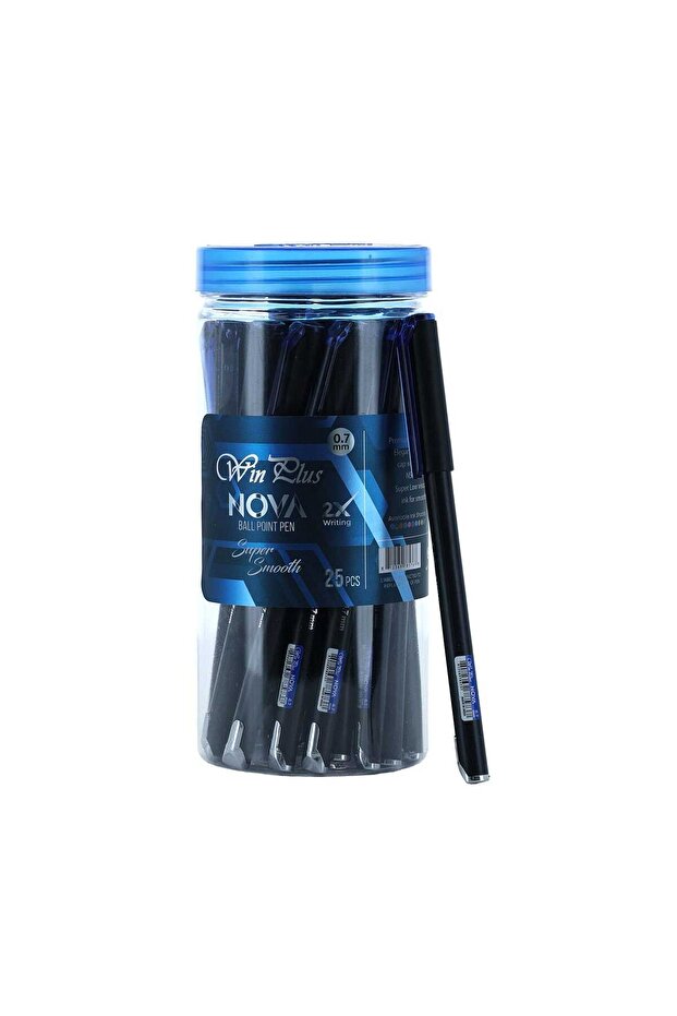 Win Plus 25 pcs Nova Ballpoint Pen Set, Blue