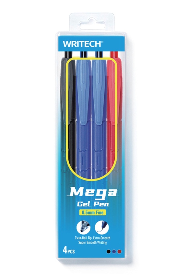 4 pcs Mega Gel Pen Set, 0.5 mm