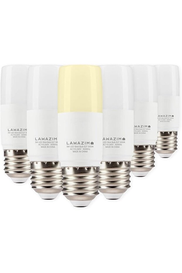 مصابيح طويلة LED 5 واط E27-6 حزمة ضوء نهاري 6500 كلفن من لوازم - موفرة للطاقة 35 واط غير قابلة للتعت
