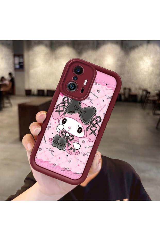 Xiaomi Mi 11T/Mi 11t Pro Compatible Case Camera Protector Cartoon Pattern Maroon Lover Couple Silicone Phone Case
