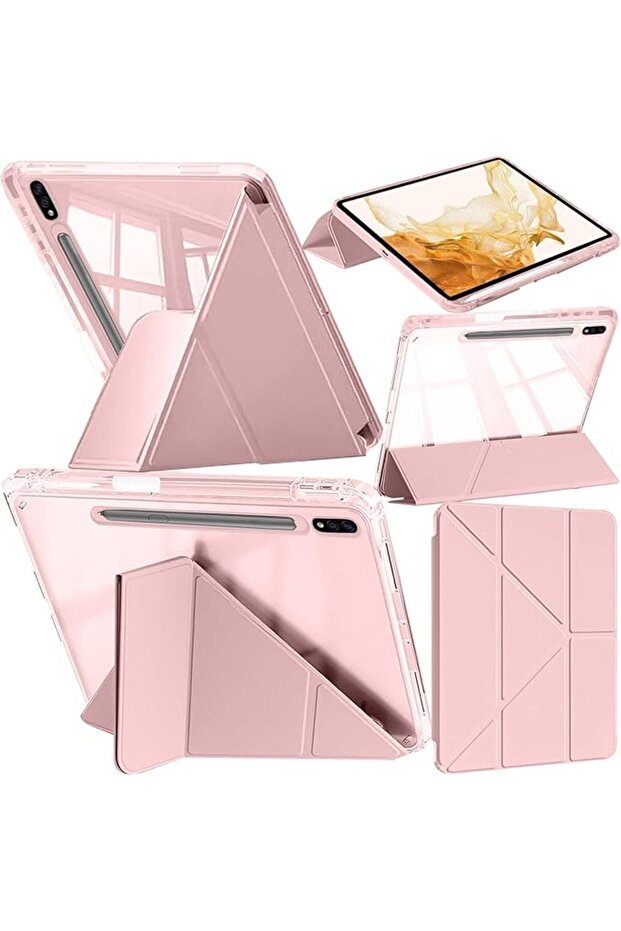 ايه بيوتي حافظة لجهاز سامسونج جالاكسي تاب S7 FE/S8 بلس/S7+ 12.4 بوصة، فضي | غطاء رفيع على شكل حرف Y