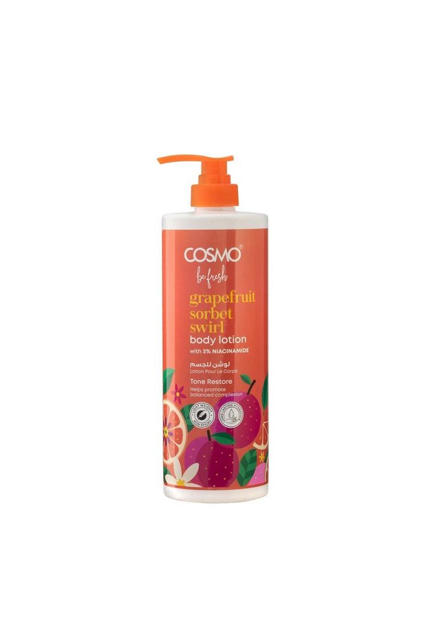 Be Fresh Grapefruit Sorbet Swirl Body Lotion 1000ml, For All Skin Types, Refreshing Daily Moisturizer With Vibrant Citrus Extracts, Fast Absorbing & Non Greasy, Soft Skin Formula, For Men