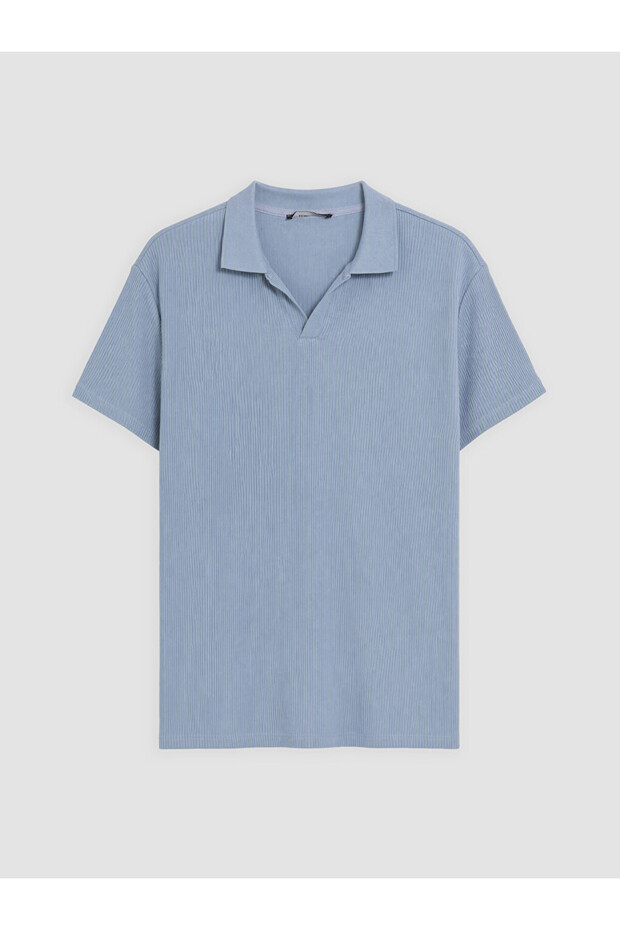 Standartfit Devrik Roba Collar Ribbed Men's T-Shirt from Uzg Store for Style Enthusiasts