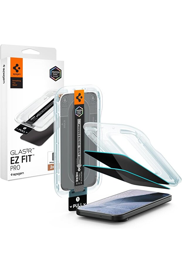 GLAStR EZ Fit Pro for Google Pixel 11 Privacy Screen Protector 10H+ AluminaCore Tempered Glass Military Grade [Auto Alignment / Dust Removal] - 2 Pack