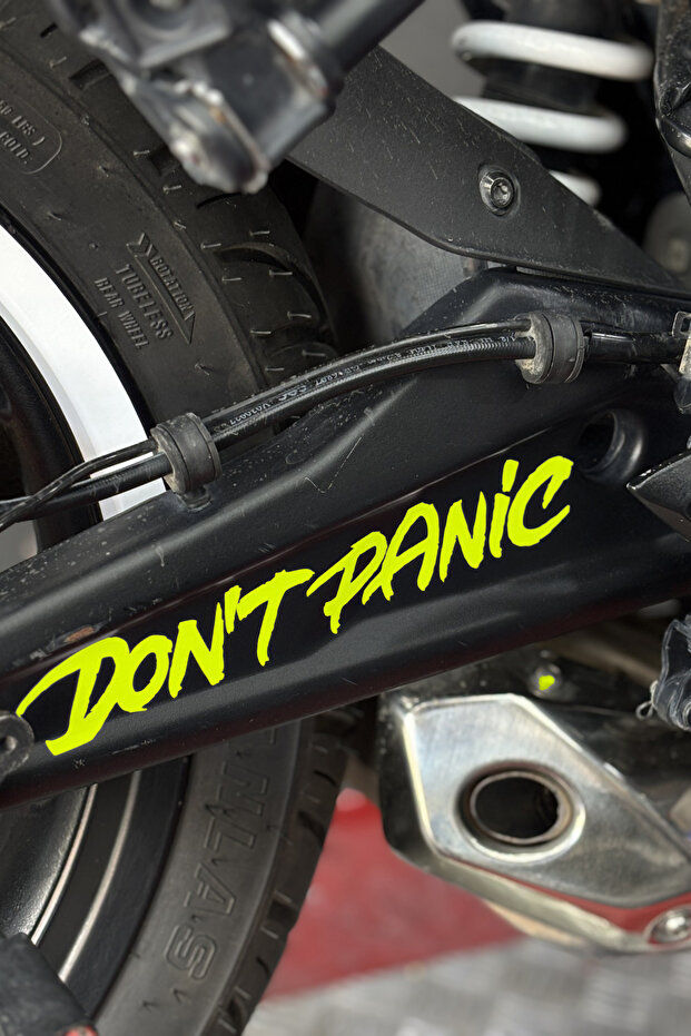 Dont Panic Text Sticker Label for Motorcycle and Helmet (1 Piece)