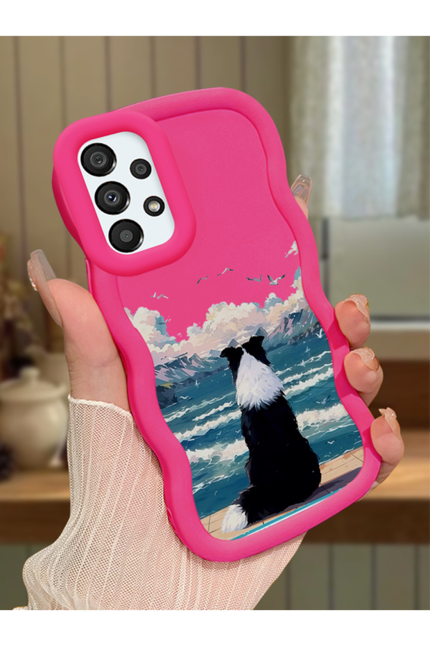 Samsung Galaxy A33 5g Compatible Case Camera Protector Red Silicone Couple Phone Case Dog Pattern
