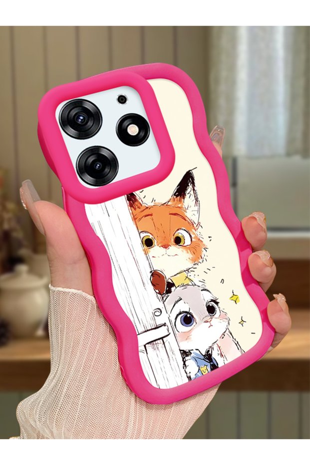 Tecno Spark 10 Pro Compatible Case Camera Protective Red Silicone Couple Phone Case Cartoon Pattern
