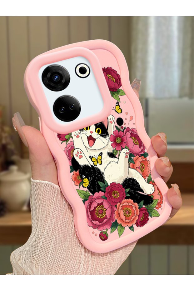 Case for Tecno Camon 20 Pro 4g Compatible Case Camera Protector Pink Silicone Lover Couple Phone Case Cat Case