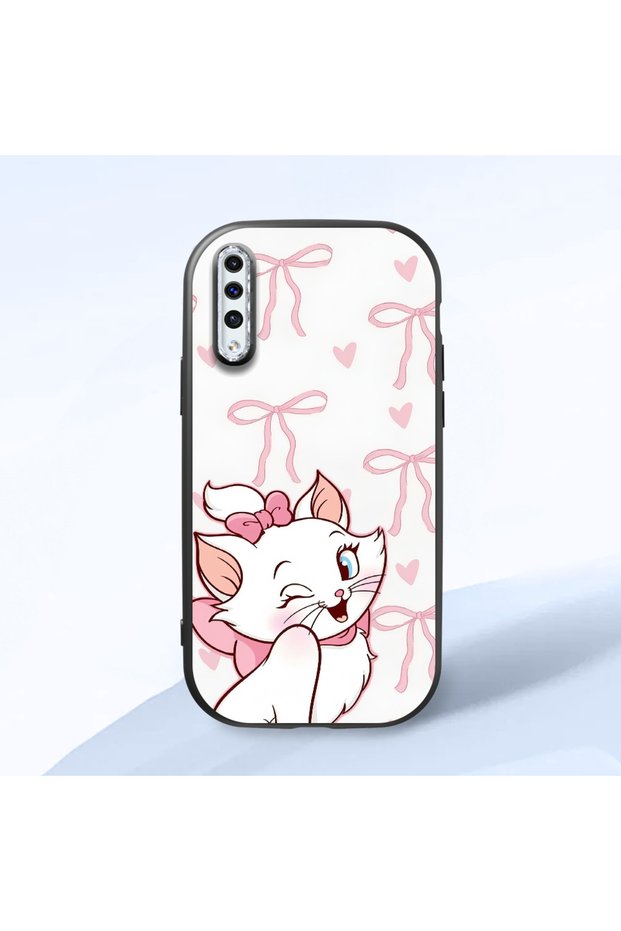 Samsung Galaxy A30S Compatible Case Camera Protective Black Cartoon Pattern Silicone Lover Couple Phone Case