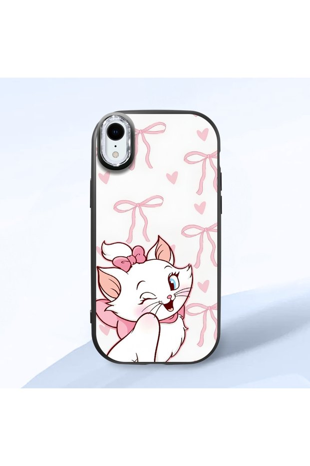 iPhone Xr Compatible Case Camera Protector Black Cartoon Pattern Silicone Lover Couple Phone Case