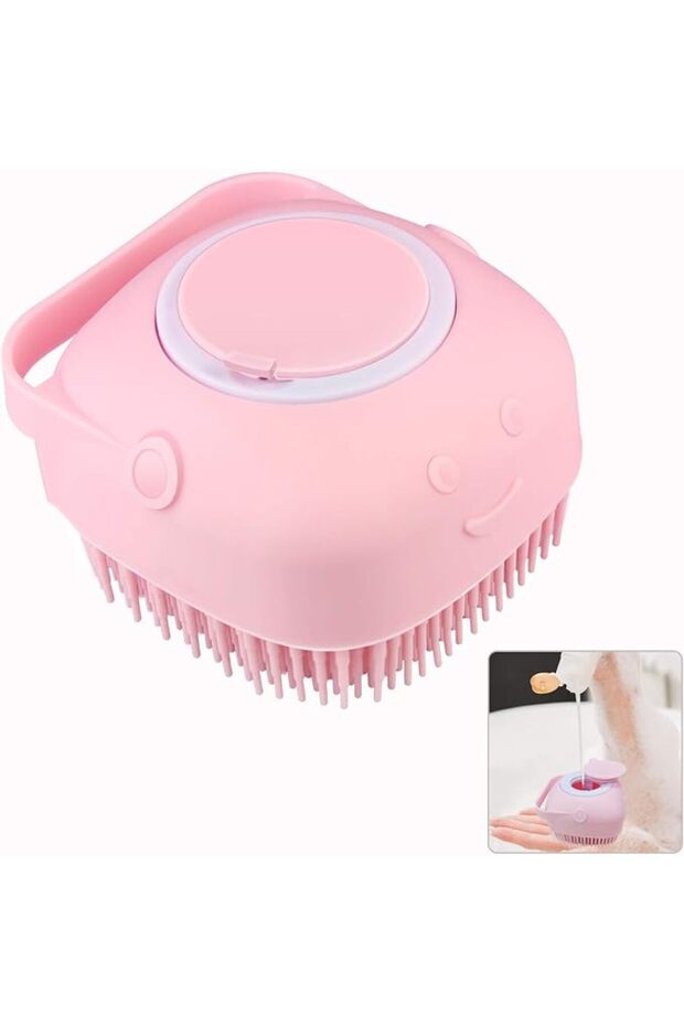 Silicone Body Scrubber Brushes with Soap Dispenser for Shower, Promote Blood Circulation Deep Clean Bath Brush Exfoliating Brush