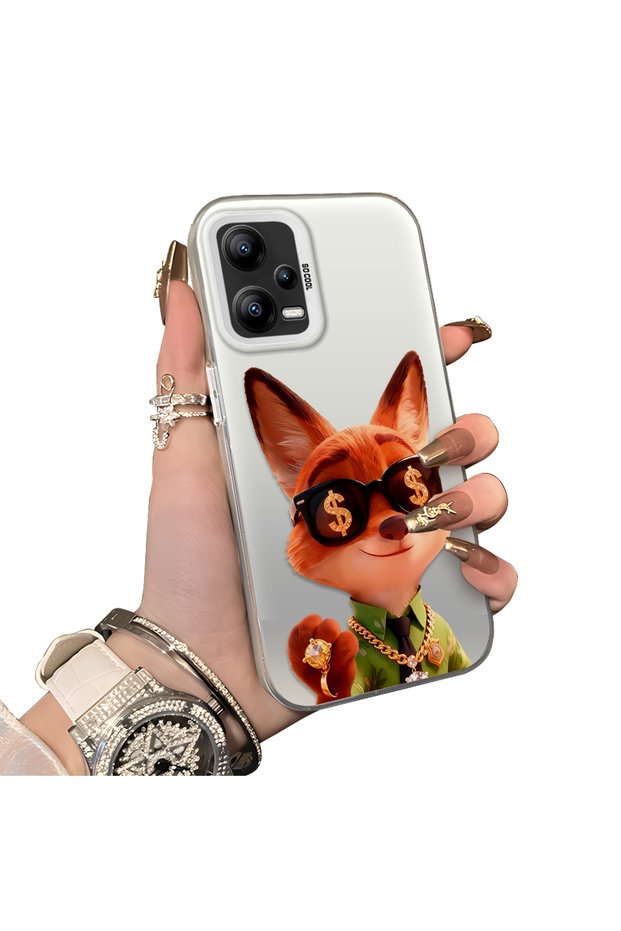 Xiaomi Redmi Note 12 5g Compatible Hard Acrylic Back Silicone Edge Lens Protection Double Case