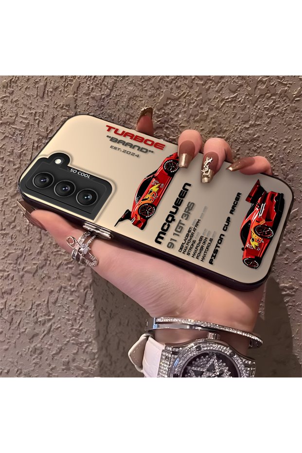 Samsung Galaxy S22 Compatible Daily Use Compatible Trend Racing Car Case, Protective Cover