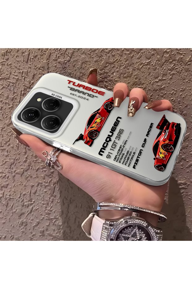 Tecno Spark 20 Pro 4G/5G Compatible Daily Use Compatible Trend Racing Car Case, Protective Cover