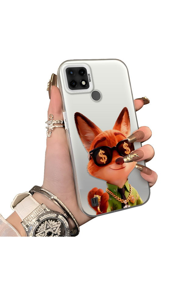 Realme C21 Compatible Hard Acrylic Back Silicone Edge Lens Protection Double Case