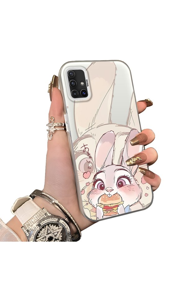 Samsung Galaxy A51 4g Compatible Hard Acrylic Back Silicone Edge Lens Protection Double Case