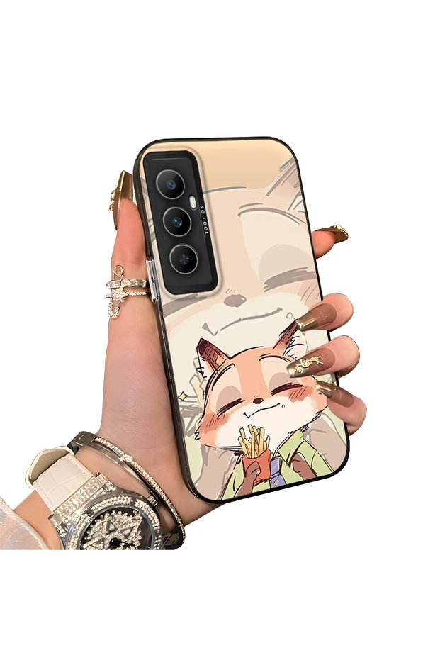 Realme C65 4g Compatible Hard Acrylic Back Silicone Edge Lens Protection Dual Case