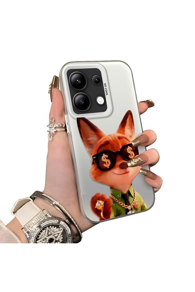 Xiaomi Redmi Note 13 4g Compatible Hard Acrylic Back Silicone Edge Lens Protection Double Case