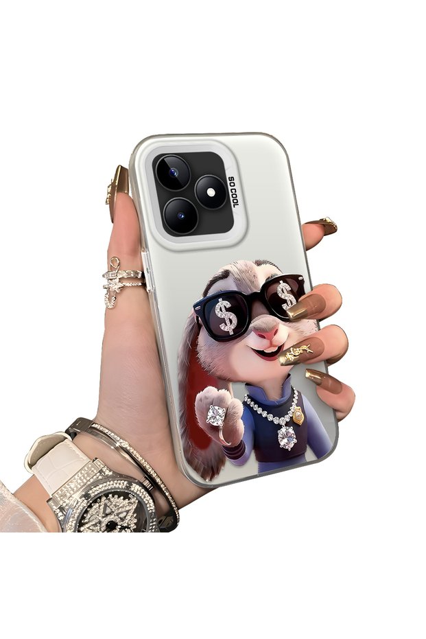Realme C51/C53 Compatible Hard Acrylic Back Silicone Edge Lens Protection Double Case