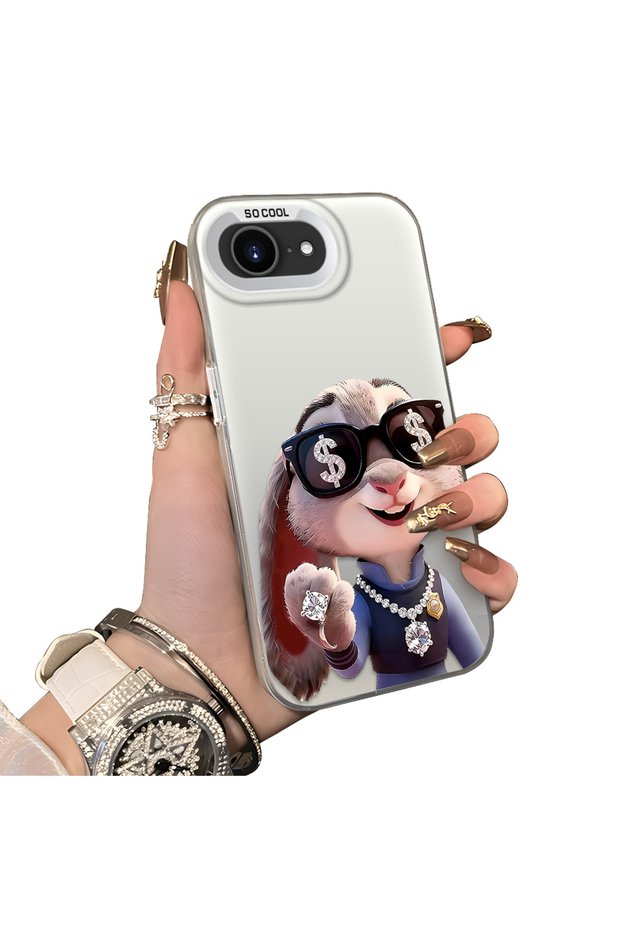 iPhone 16E Compatible Hard Acrylic Back Silicone Edge Lens Protection Dual Case