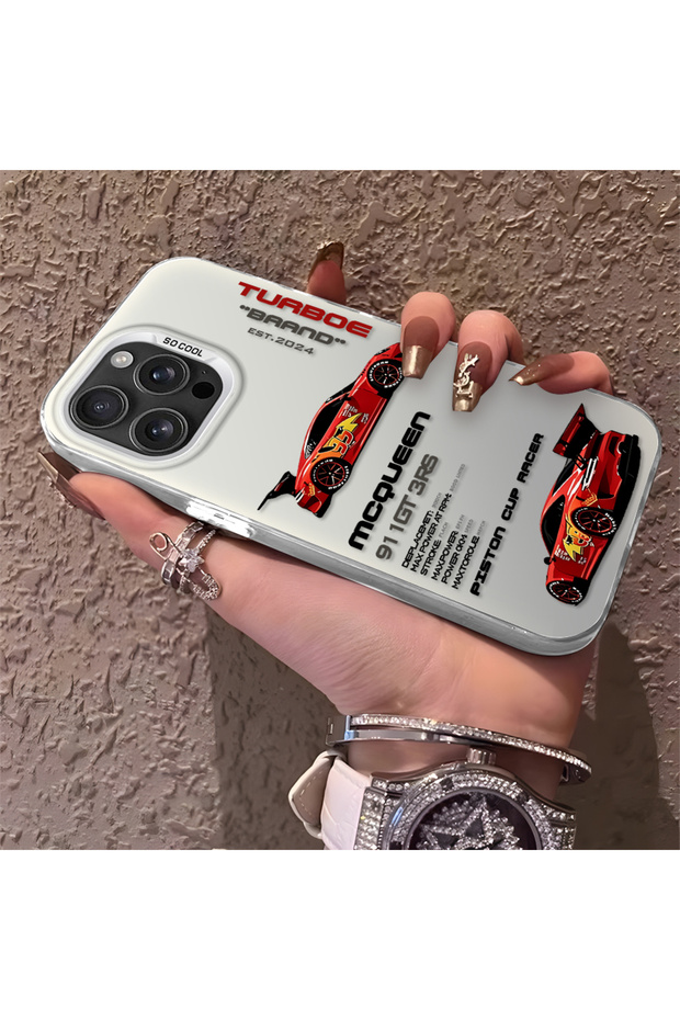 iPhone 16 Pro Max Compatible Daily Use Compatible Trendy Racing Car Case, Protective Cover