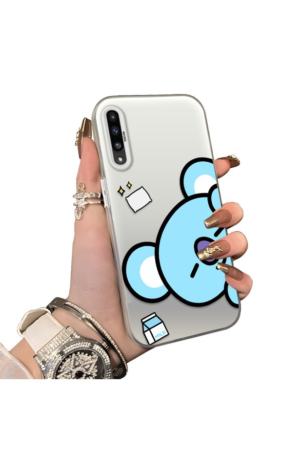 Samsung Galaxy A50/A50S/A30S Compatible Hard Acrylic Back Silicone Edge Lens Protection Double Case