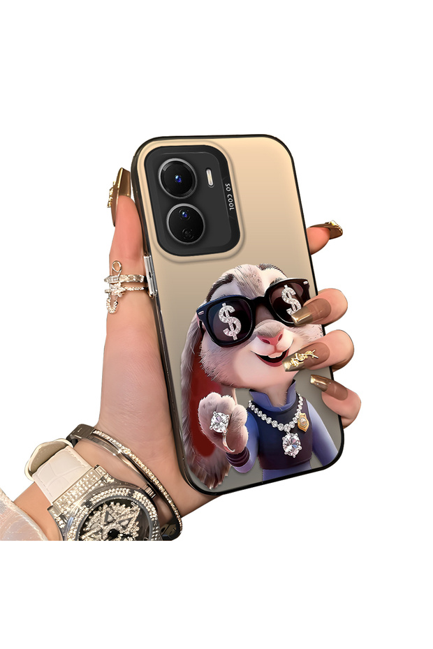 Vivo Y56 Compatible Hard Acrylic Back Silicone Edge Lens Protection Double Case