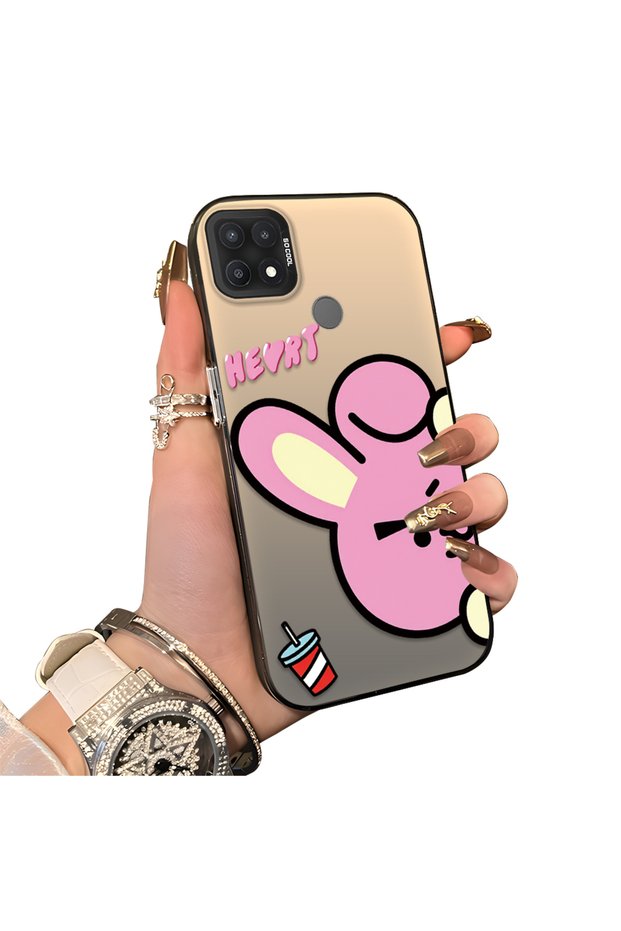 Oppo A15/A15S Compatible Hard Acrylic Back Silicone Edge Lens Protection Double Case
