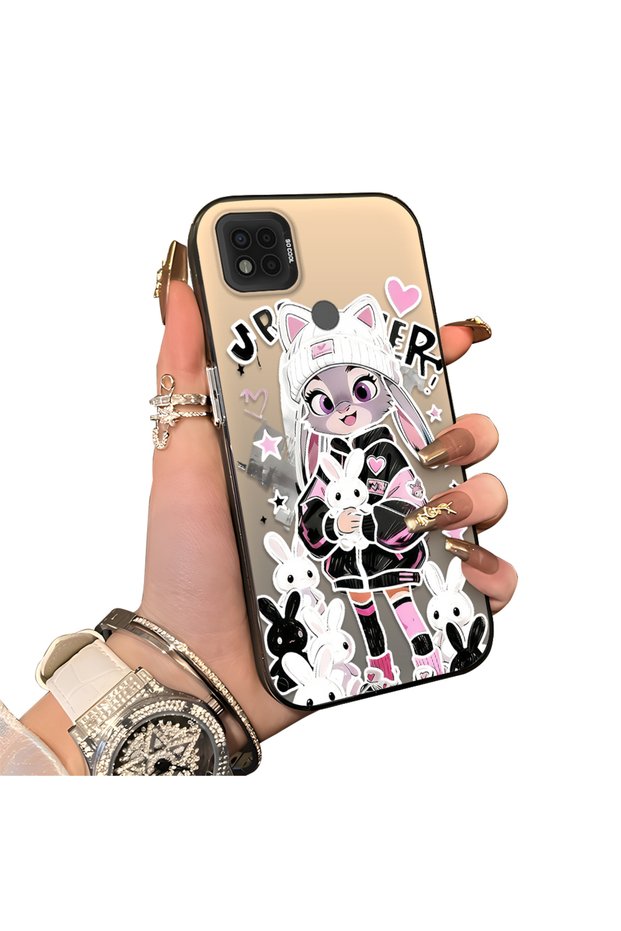 Xiaomi Poco C31 Compatible Hard Acrylic Back Silicone Edge Lens Protection Double Case