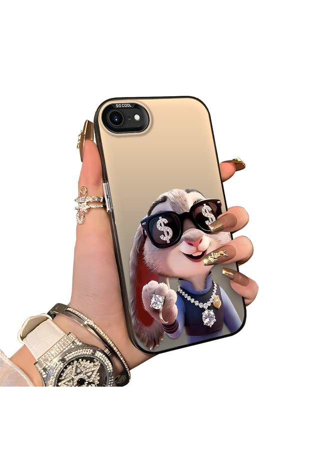 iPhone 7/8/Se 2020 2022 Compatible Hard Acrylic Back Silicone Edge Lens Protection Double Case