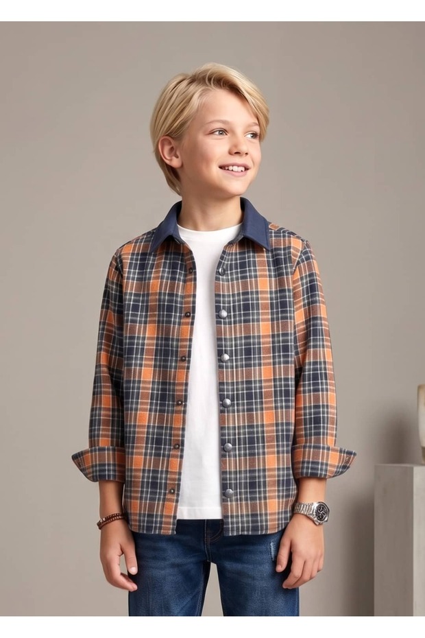 Plaid Woven Spring Boys' Sports Shirt