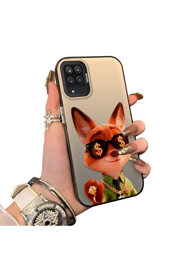 Samsung Galaxy A12/M12 Compatible Hard Acrylic Back Silicone Edge Lens Protection Double Case