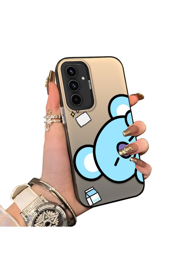 Samsung Galaxy A54 Compatible Hard Acrylic Back Silicone Edge Lens Protection Double Case