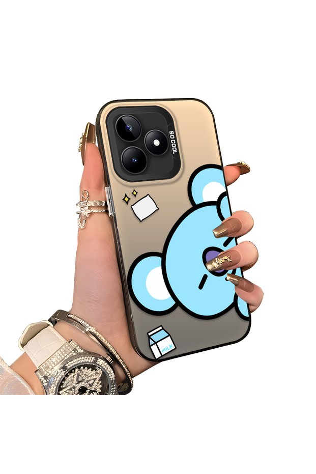 Realme C51/C53 Compatible Hard Acrylic Back Silicone Edge Lens Protection Double Case